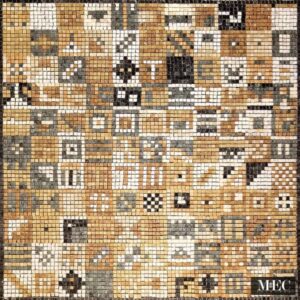 Custom Mosaics by MEC | Inspiration from by patchwork and 8-bit art marble mosaic.