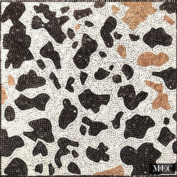 Custom Mosaics by MEC | Based on animal pattern marble mosaic floor designed.