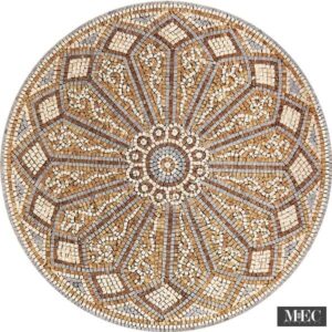 Custom Mosaics by MEC | Alluring marble stone mosaic medallion made using original handcrafting techniques.