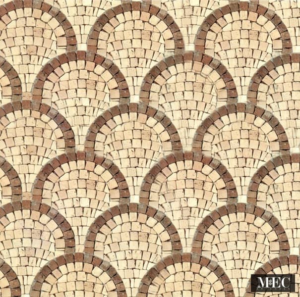 Custom Mosaics by MEC | Fish scale marble mosaic pattern