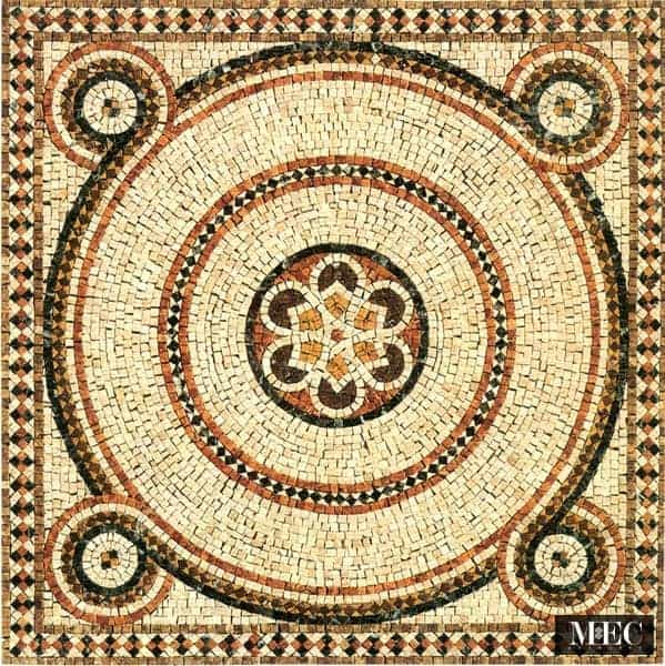 Custom Mosaics by MEC | Ancient European themed marble mosaic flooring