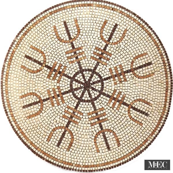 Custom Mosaics by MEC | Handcrafted marble mosaic medallion.