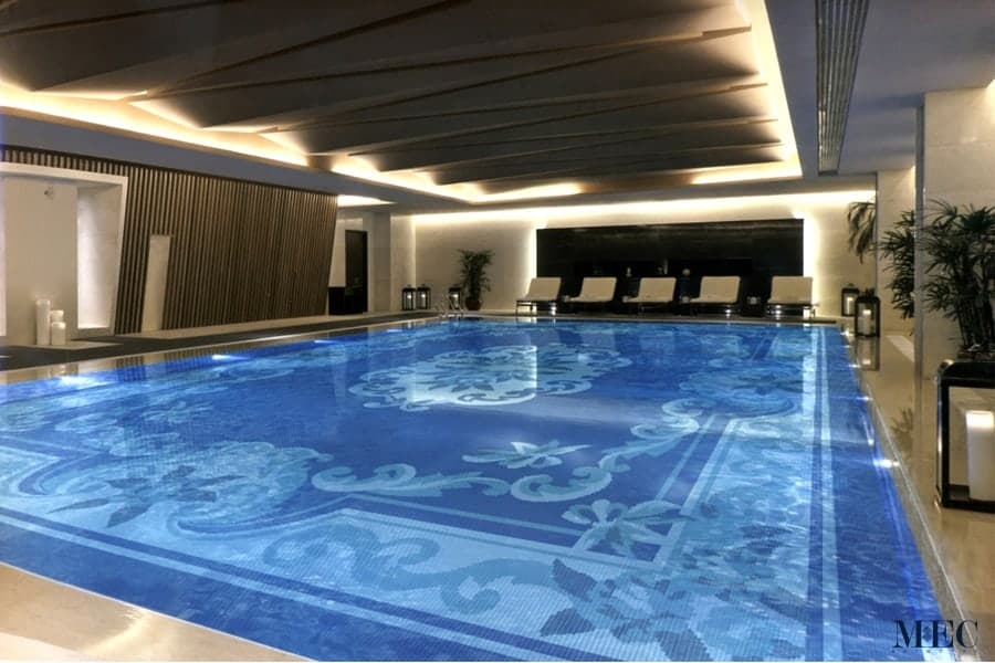 Pools by MEC | European mosaic rug floor swimming pool
