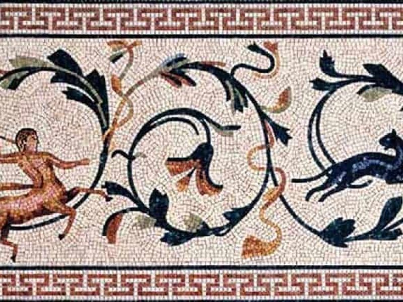 Custom Mosaics by MEC | Marble stone design featuring a centaur