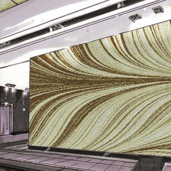 Product image. Vibrating Forest Beige PIXL abstract Vertex Glass mosaic pool tile made using AddTek system. Custom glass mosaic tile designs. Free renders.