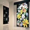 Glass mosaic design featuring brilliantly colored bouquet of wildflowers by MEC.