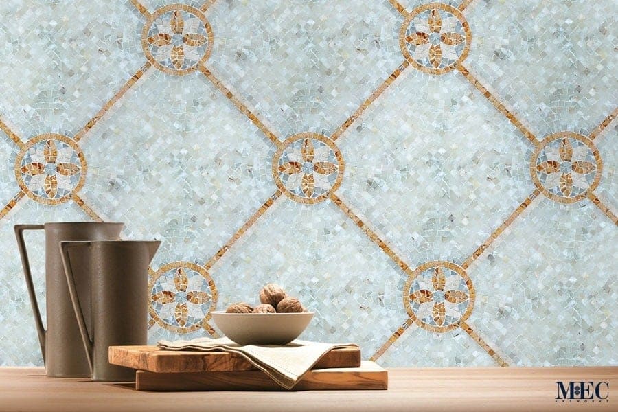Pegaso bespoke marble mosaic maraic pattern