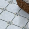 Custom Mosaics by MEC | Minimalist diamond pattern with French design hints handcrafted in marble mosaic.