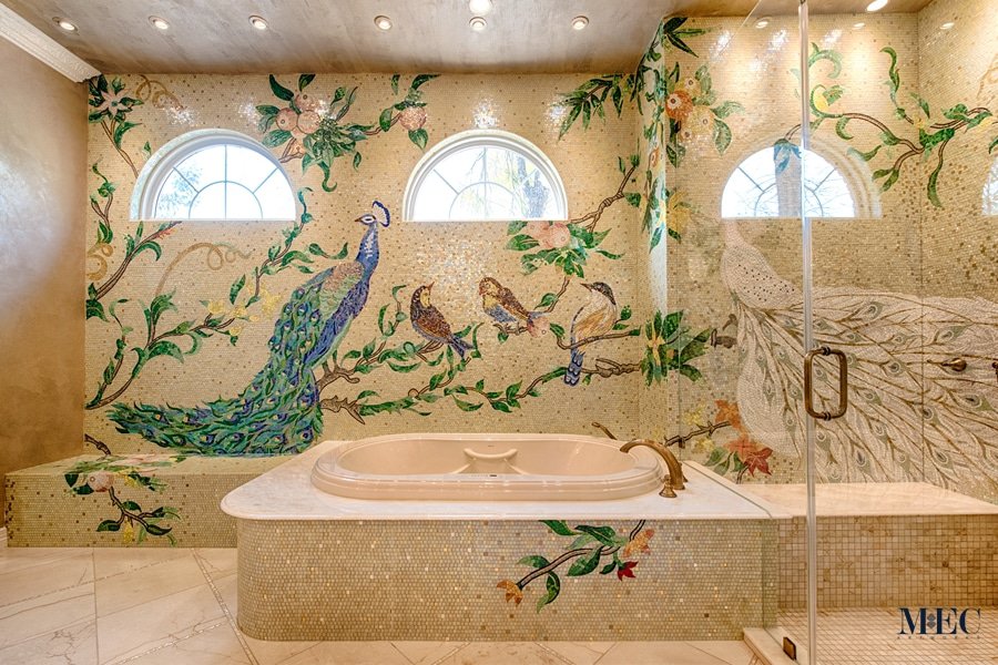 Mosaics MEC | Custom Bathroom Mosaic Wall.