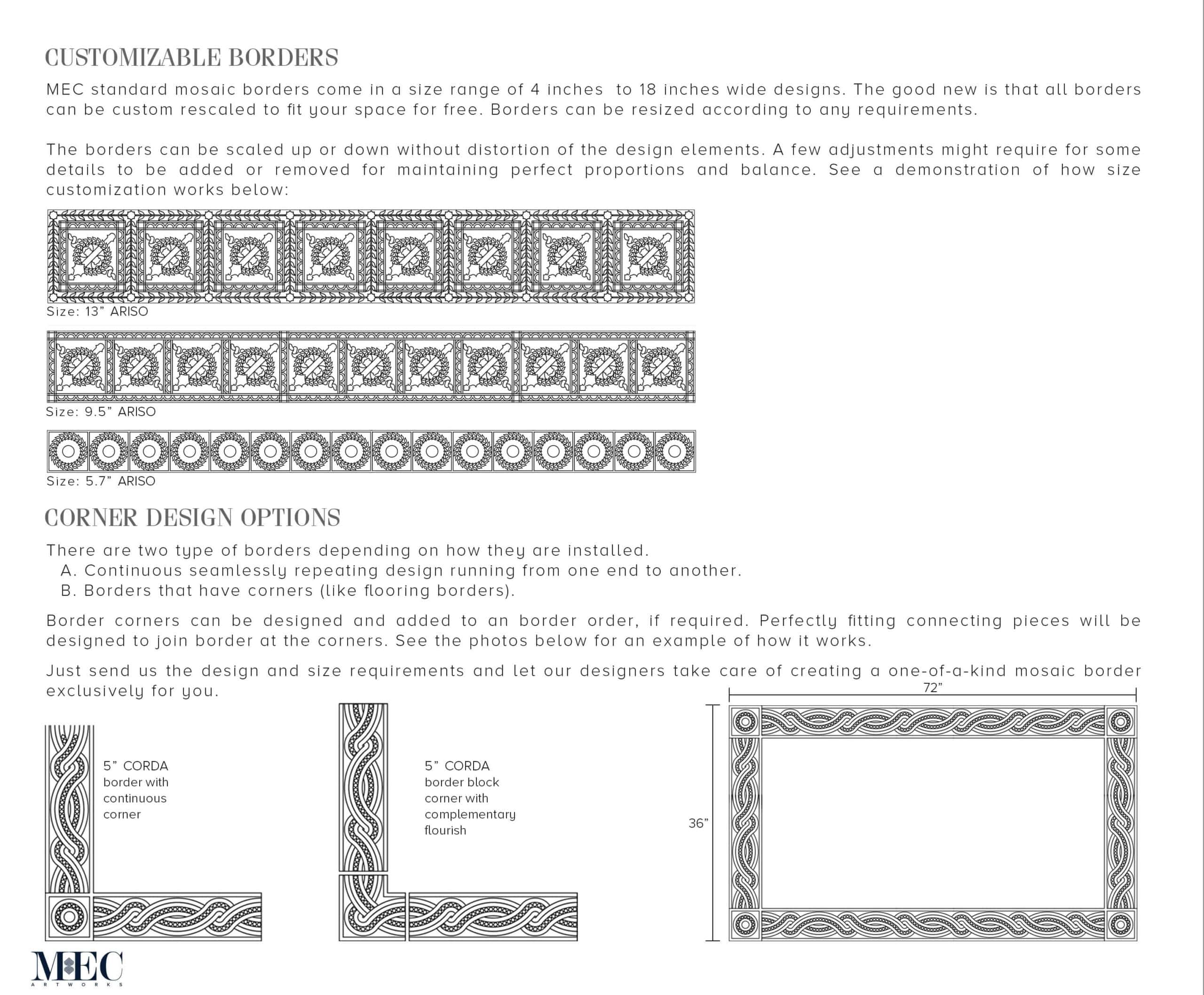 mosaic borders customization options guide
