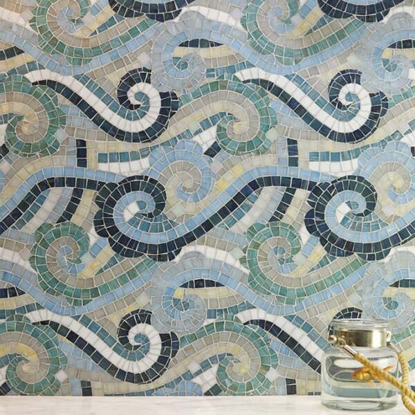 Osalli Lumin glass mosaic pattern installed on a wall