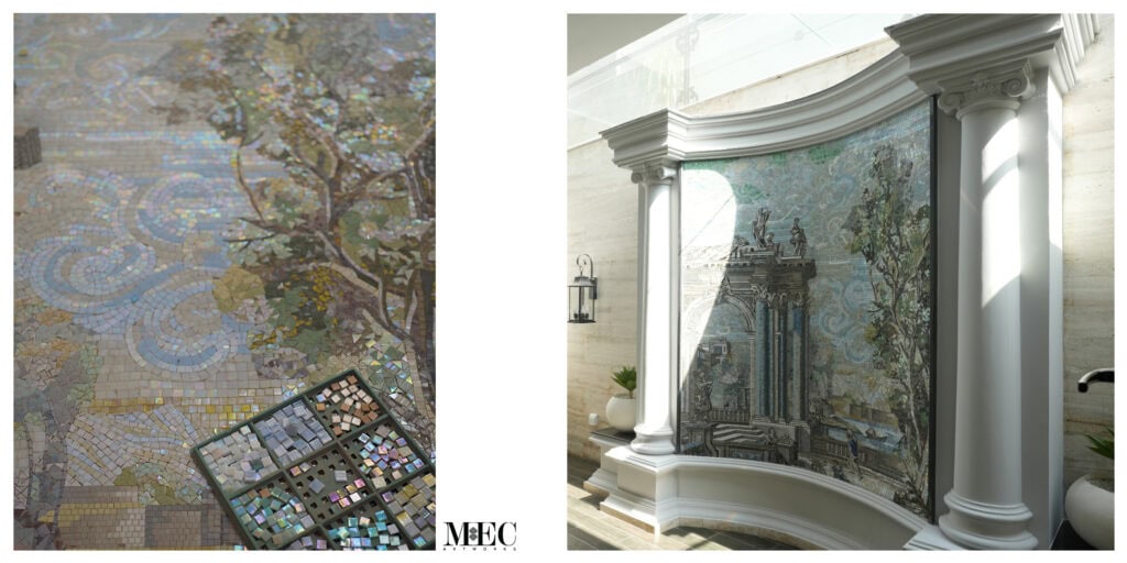 roman architecture curved surface wall mural by mec artworks