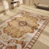 Gansev Lacuna Baroque style-handcrafted-marble-mosaic rug by MEC