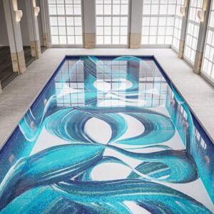 Ribin Aqua Vertex PIXL swimming pool mosaic art by MEC 3D render