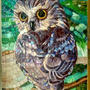mosaic animals handcrafted glass mosaic owl portrait