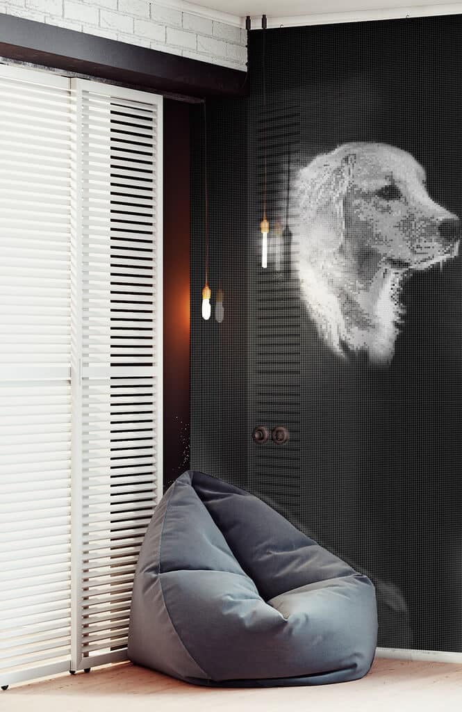 PIXL Mosaic mural based of a photograph of a pet dog, a Labrador Retriever