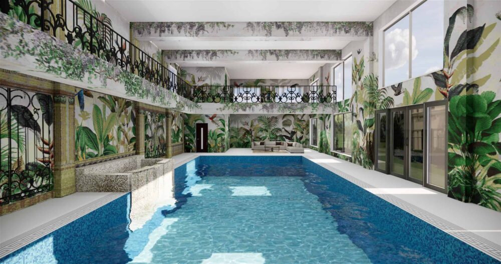 custom designed wall mosaic art with custom pool mosaics
