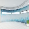 abstract vertex glass pixl mosaic wall art blue white