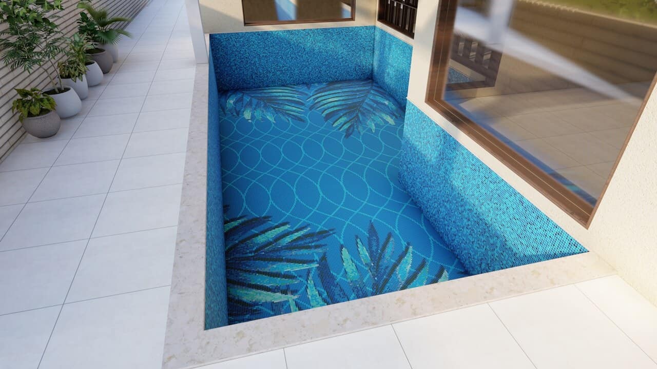Elysian custom made glass mosaic PIXL swimming pool tiles design (1)