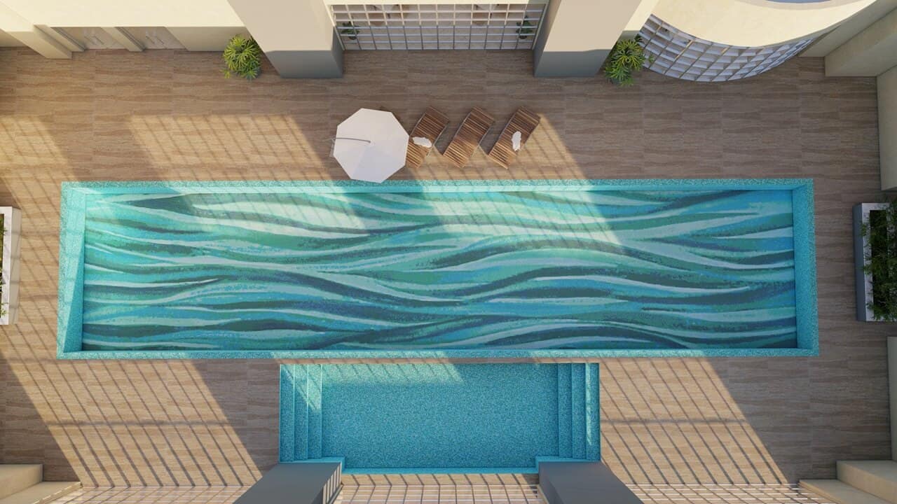 abstract waves glass mosaic swimming pool PIXL tiles (1)