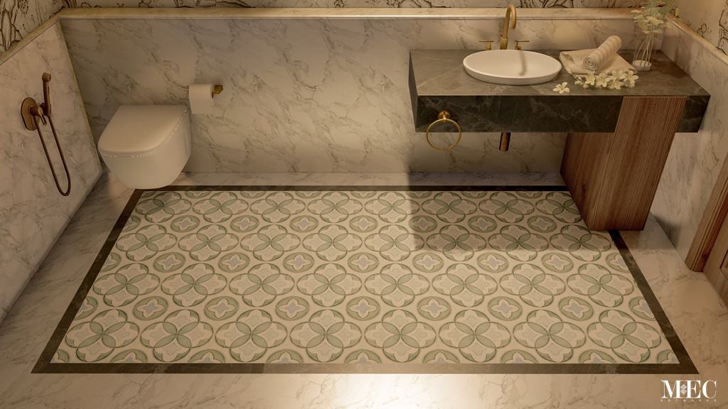 Sisal custom marble mosaic Maraic floor tile pattern
