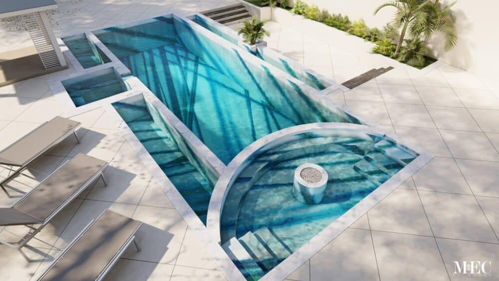 bristle trek elysian pixl abstract swimming pool floor glass tile mosaics with several unique features
