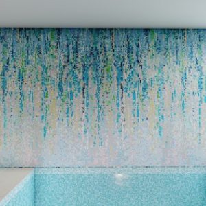 sprinkle glow abstract vertex glass PIXL mosaic indoor pool chicago render