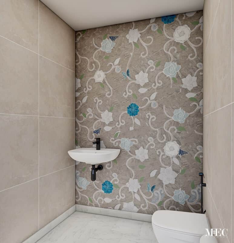 waterjet glass mosaic bathroom backsplash wall design