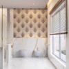 Occlon glass mosaic pattern brown and beige bathroom wall