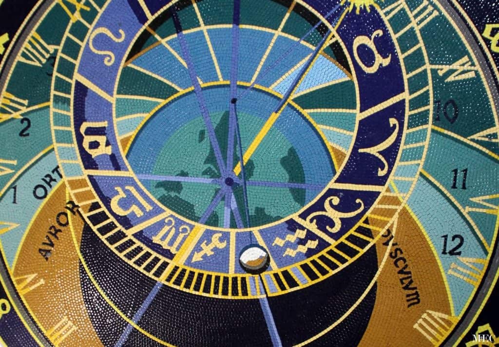 astronomical clock Prague Opus Venetian glass mosaic floor hand cut title