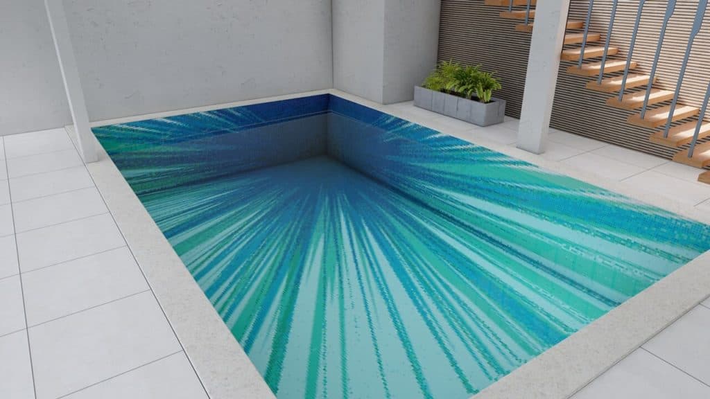 raio pixl vertex is a artistic glass mosaic design for swimming pool 
