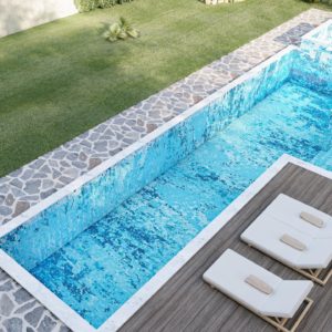 DIstressed abstract painting PIXL vertex glass mosaic tile for swimming pool