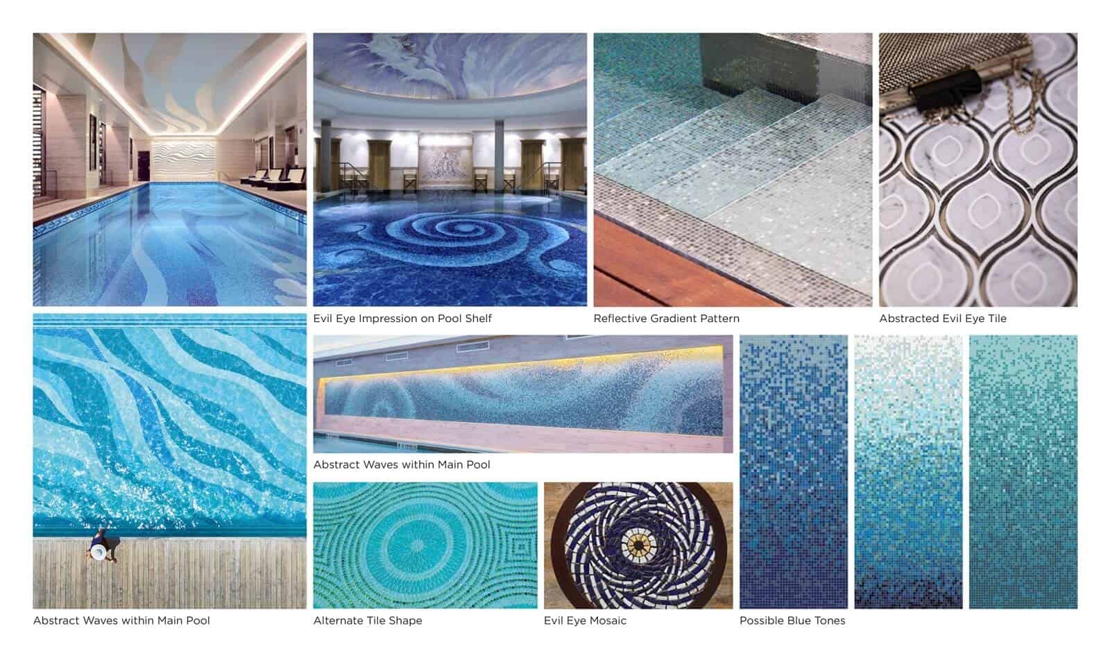 Izairi Florida villa custom pool tile mosaic design concept inspiration