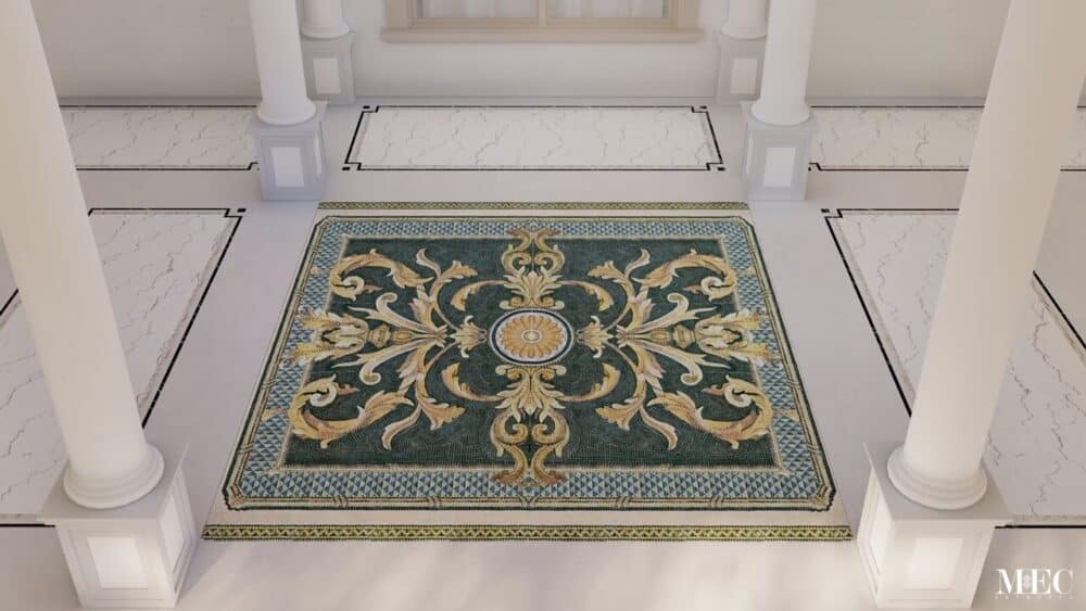 custom size dekorr Lacuna marble mosaic flooring design