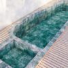Aqua Minecraft Swimming Pool glass mosaic design Idea