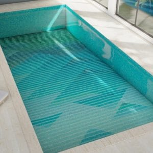 Triangl absract glass mosaic pool design Florida