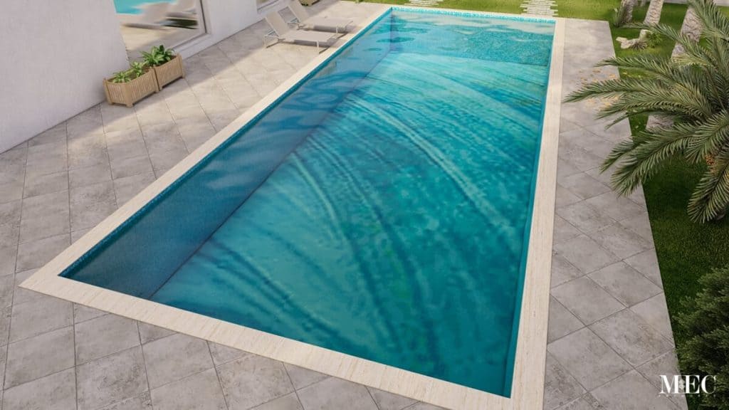 This image is showing a custom designed abstract rush stroke glass mosaic swimming pool tile art (1)