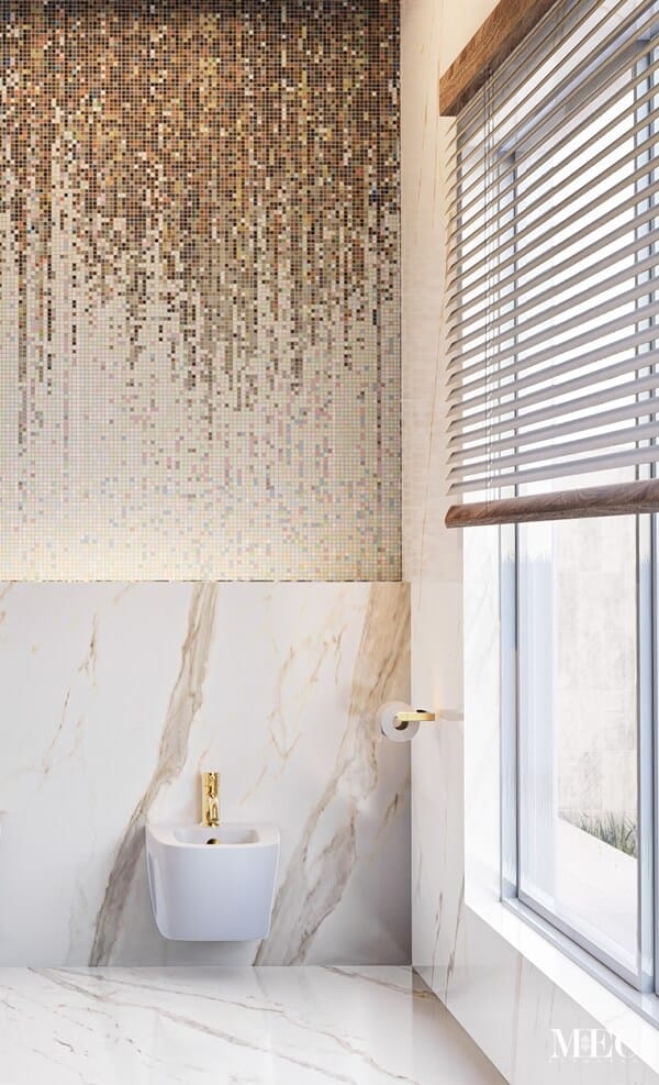 Fall Sprinkle glass mosaic abstract art bathroom wall