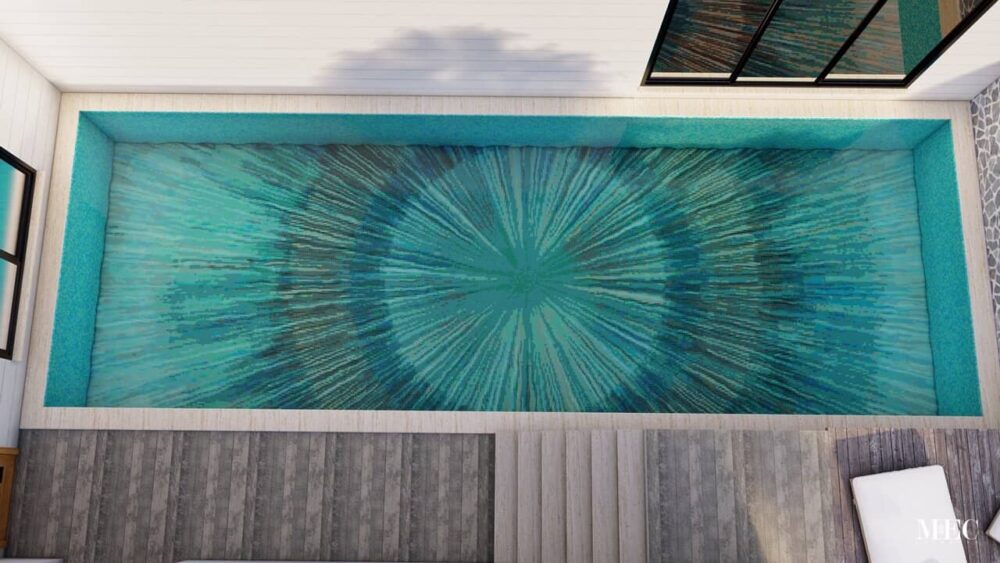 Kosmik Aqua Vertex PIXL glass-tile swimming pool mosaic