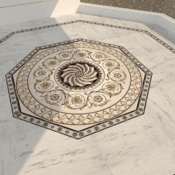 octagonal entrance marble mosaic rug handcrafted decorative floor tile outdoor
