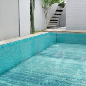 custom mosaic tile pool design PIXL Vertex glass