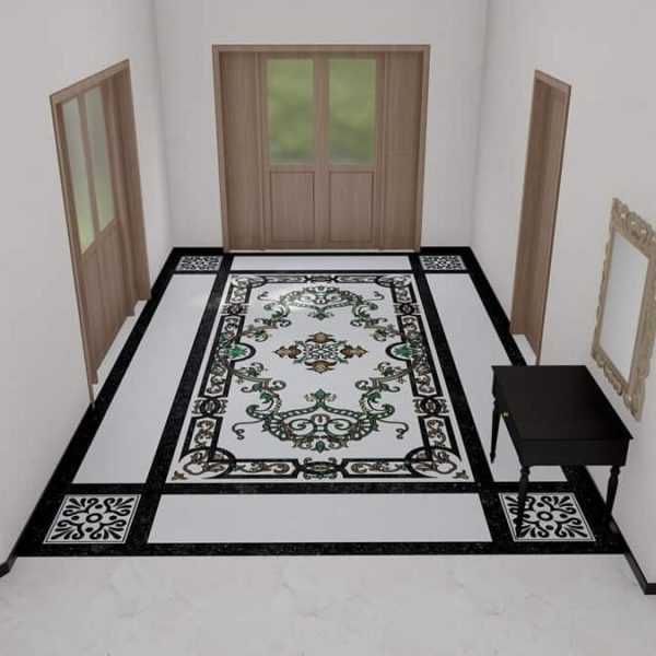 entrance lobby marble mosaic floor rug Trina