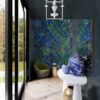enviro green leaf wall mosaic artwork handcut glass tile vibrant