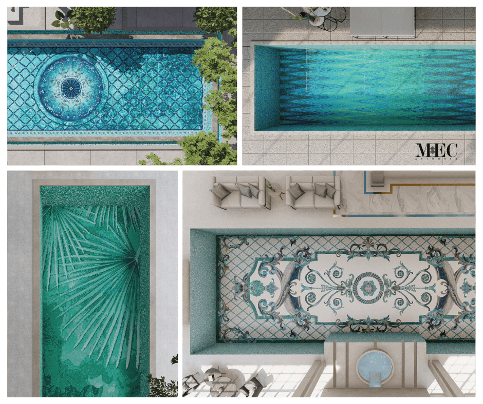 custom made pool mosaic ideas and inspiration