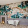 Diamant PIXL glass mosaic bathroom wall