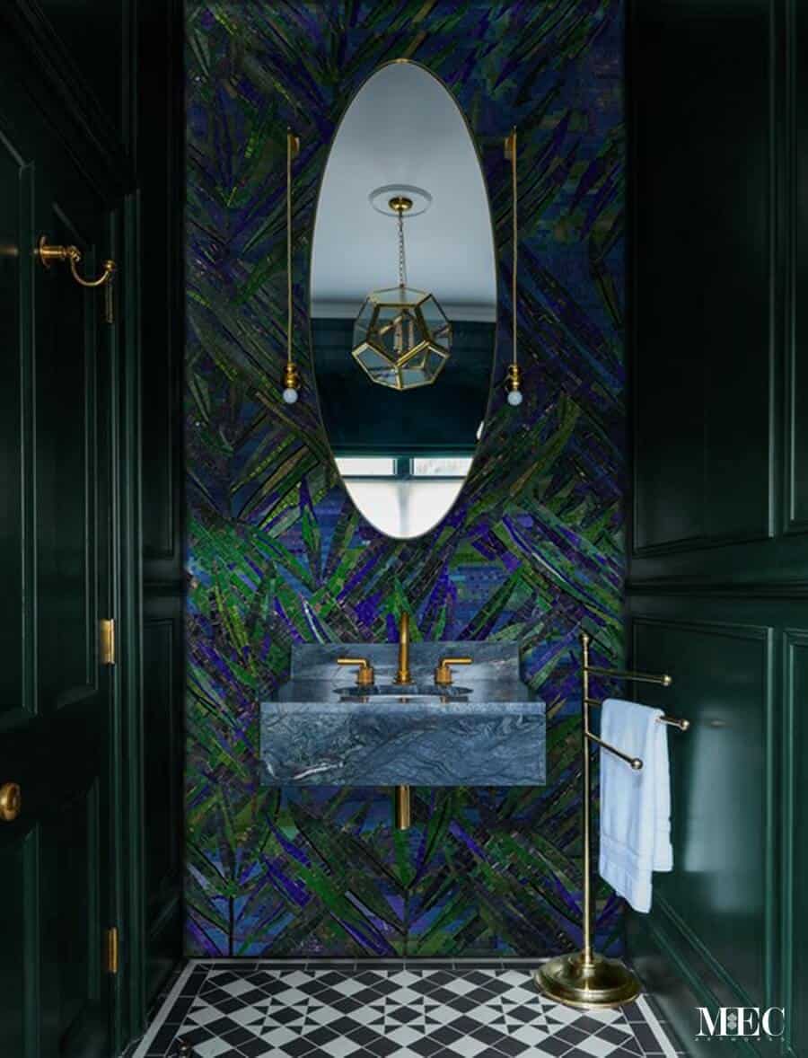 Enviro Green vanity wall bathroom backsplash