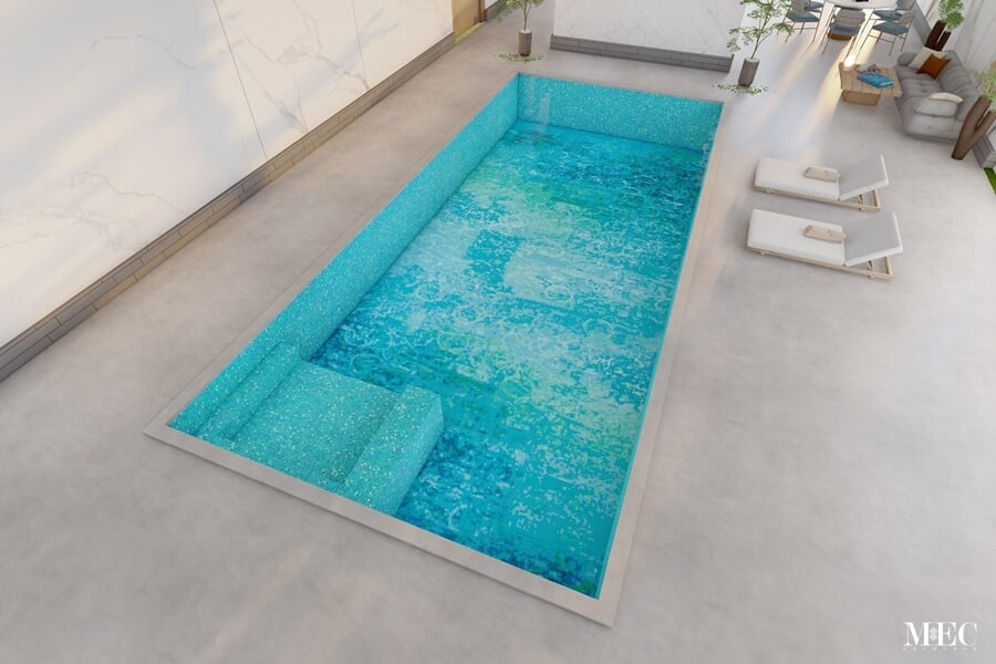 digital aquamarine pool mosaic raindrop effect abstract