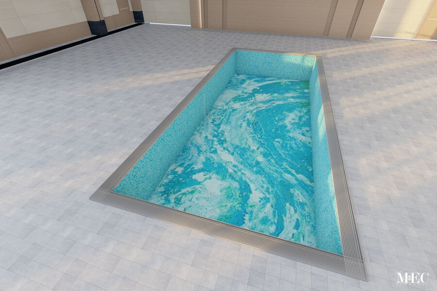 sinon splash ocean waves glass mosaic art pool turquoise aqua