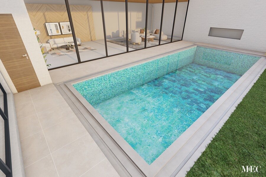 gradient tile swimming pool mosaic AddTek