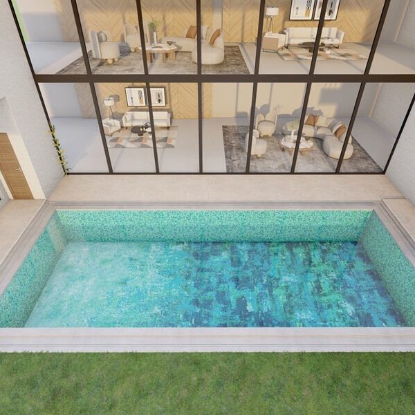 gradient tile swimming pool mosaic PIXL design